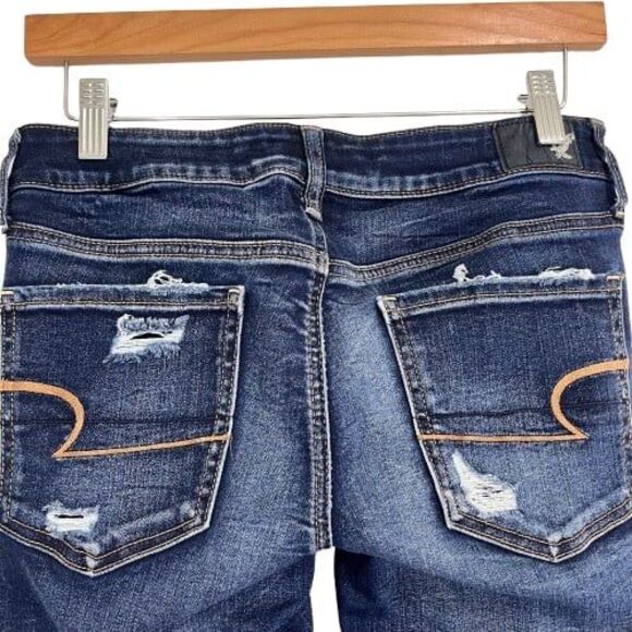 American Eagle Distressed Super Low Jeggings Skinny Jeans 8 - Picture 6 of 8